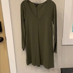 Olive green dress.